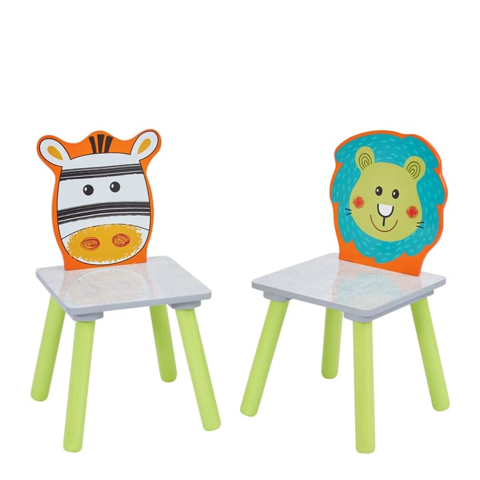 Liberty House Toys Kids Lion and Zebra Table and Two Chairs Set