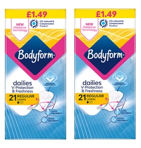 Bodyform Dailies Normal Panty Liners 21 Pack x2