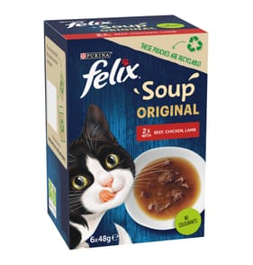 Felix Soup Farm Selection Wet Cat Food 6 x 48g - Chicken, Beef and Lamb