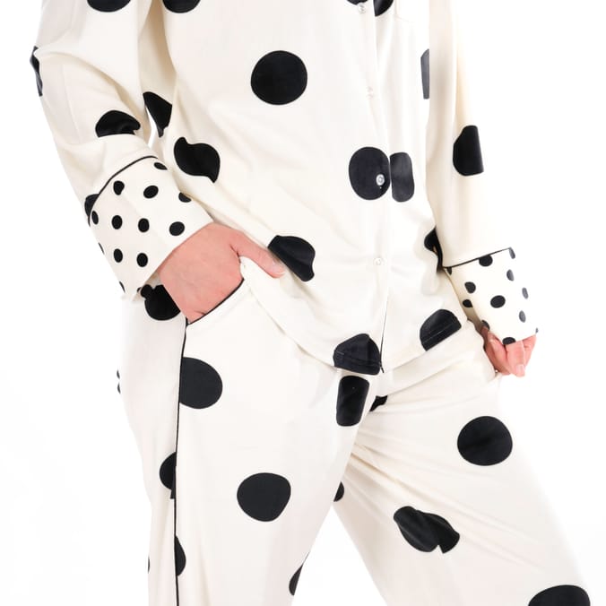 Originals Ladies Fleece Polka Dot Pyjamas