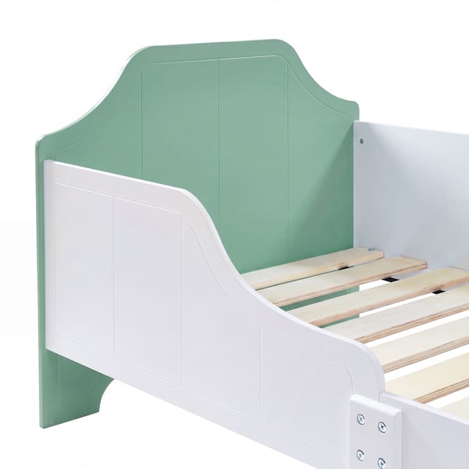 Liberty House Toys Two Tone Toddler Bed - White & Forest Green