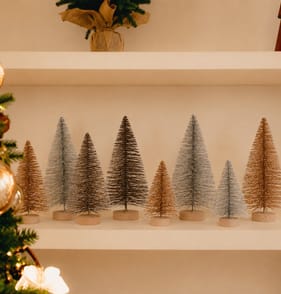 Winter Luxe Sisal Brush Christmas Trees Set Of 8