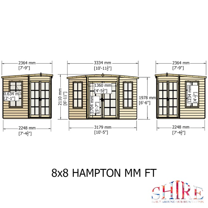 Shire Hampton Summerhouse 8x8