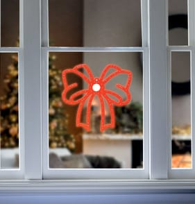 Prestige Mains Operated LED Twinkle Window Decoration 30cm - Bow