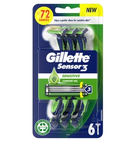 Gillette Sensor3 Sensitive Men's Disposable Razor 6 Pack