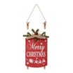 Winter Charm Wooden Sleigh Hanging Plaque - Red