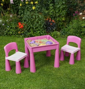 Liberty House Toys Kids 5-in-1 Activity Table and 2 Chairs Set - Pink