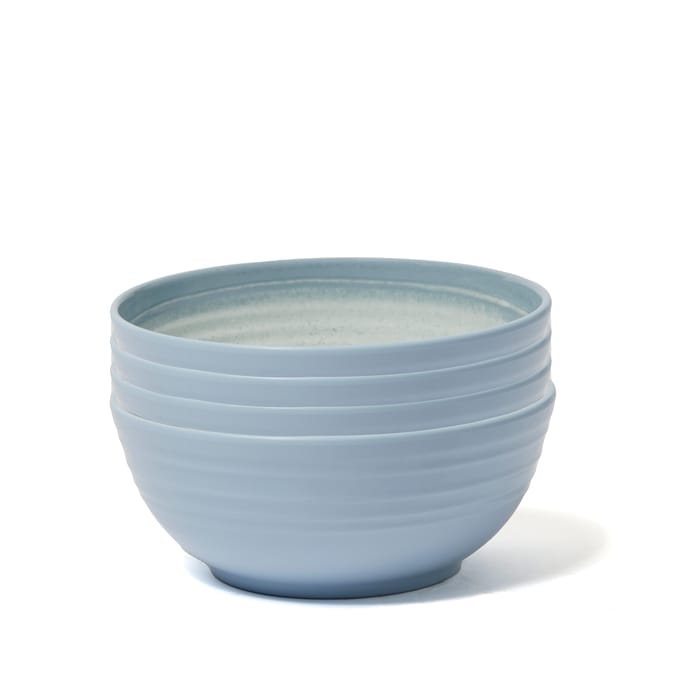 The Outdoor Living Collection 4 Speckle Bowls - Light Blue