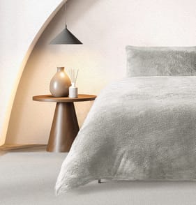 The Winter Warmer Collection Teddy Double Duvet Set - Grey