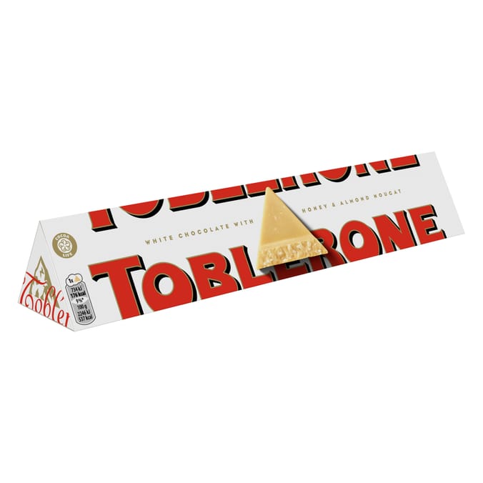 Toblerone White Chocolate with Honey & Almond Nougat Bar 360g
