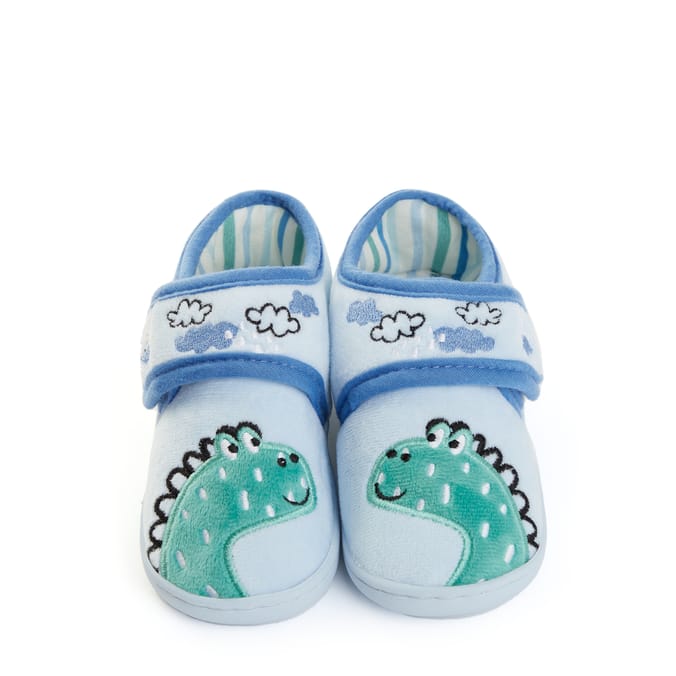 Pure Baby Baby Boy Velcro Slippers | Home Bargains