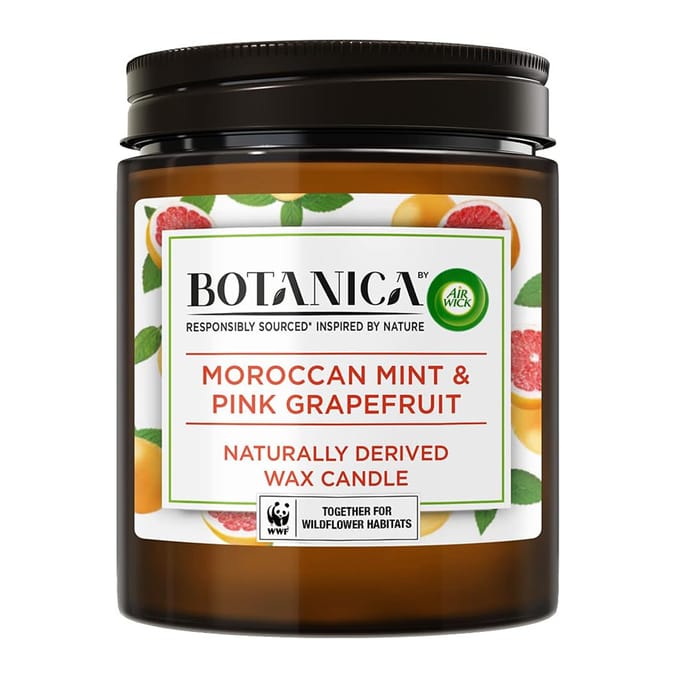 Airwick Botanica Candle 205g - Maroccan Mint & Pink Grapefruit