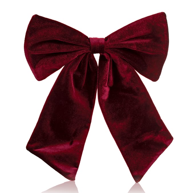 Elegance Large Velvet Bow - Burgundy