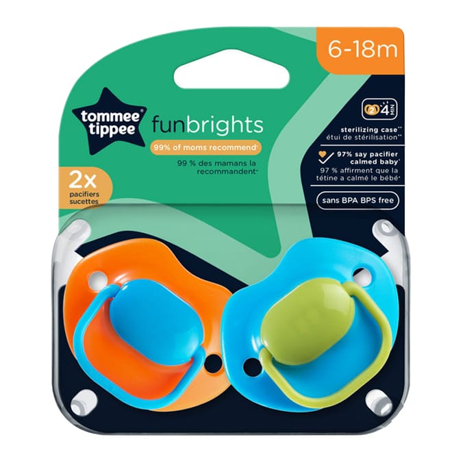 Tommee Tippee Fun Brights Soothers 6-18 Months