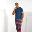 Jeff & Co. by Jeff Banks Short Sleeve Navy Top Long Pants Pyjama Set