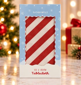 Sleigh Bells Striped Table Cloth