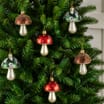 Winter Charm Mushroom Shaped Christmas Baubles 6 Pack
