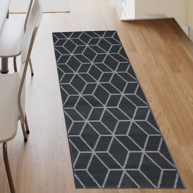Essentials Maestro Geometric Runner - Grey 55 x 185cm