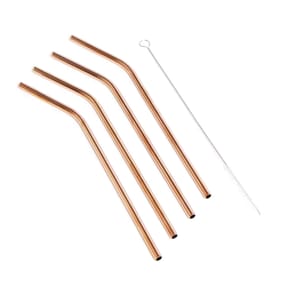  Eco Friendly Reusable Drinking Straws 4 Pack x4 - Rose Gold