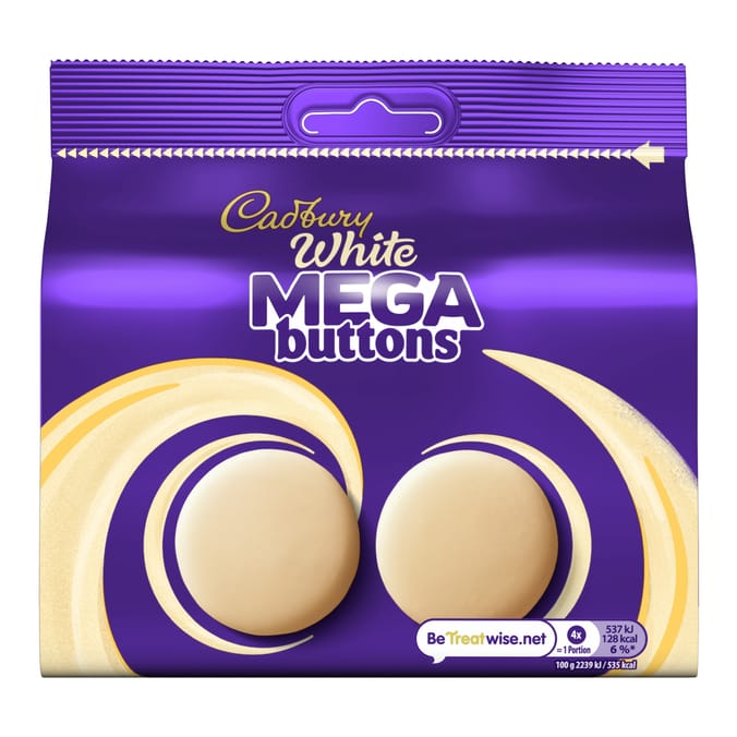 Cadbury White Mega Buttons Chocolate Large Sharing Bag 192g