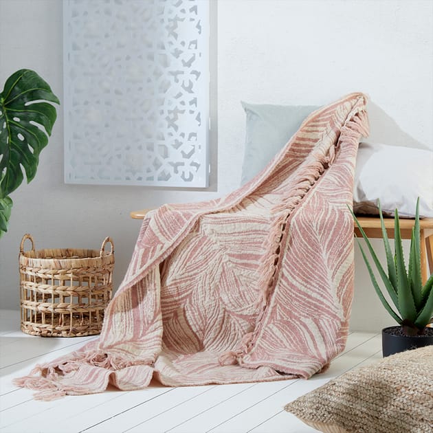 The Outdoor Living Collection Nourish Leaf Throw Home Bargains