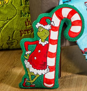The Grinch Boucle Cushion - Candy Cane