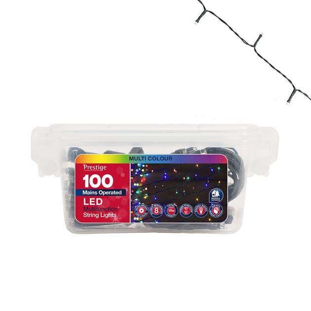Prestige 100 LED Multifunction String Lights Home Bargains