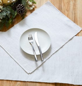 Festive Feeling Lurex Rib Placemats 33x48 CM - Silver