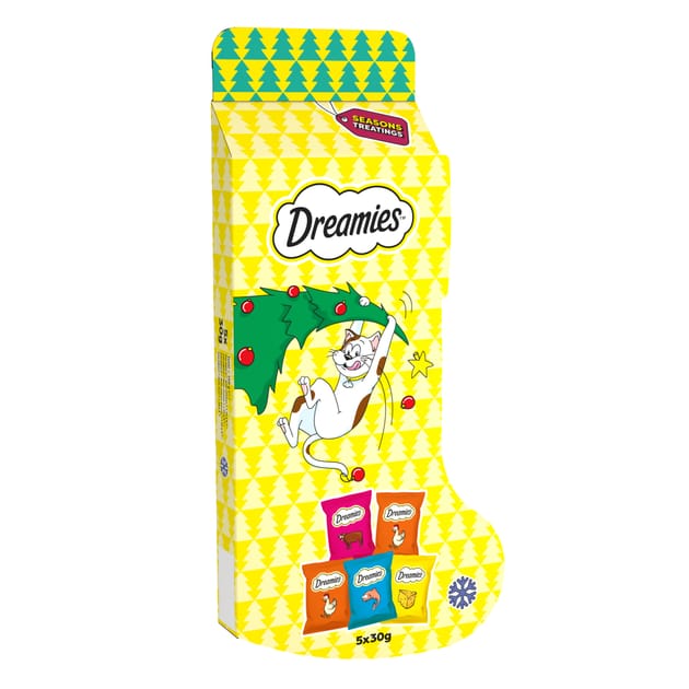 Dreamies Adult Cat Christmas Stocking Home Bargains