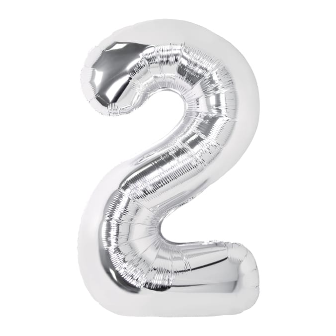 Lets Party Silver Foil 2 Balloon