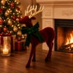 Festive Feeling Standing Flocked Reindeer