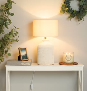 The Lifestyle Edit Earthen Luxe Table Lamp - Zara