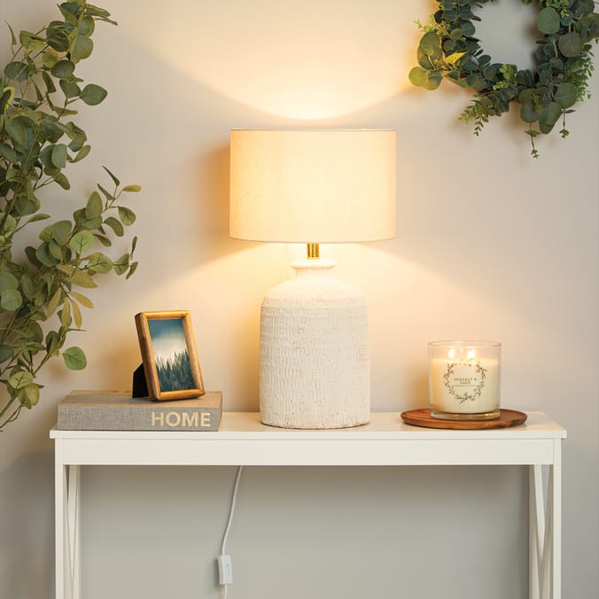 The Lifestyle Edit Earthen Luxe Table Lamp - Zara