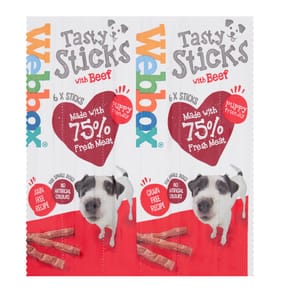 Webbox 6 Tasty Sticks with Beef 30g