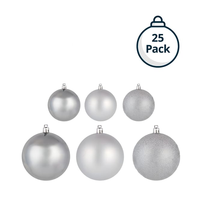 Festive Feeling Mixed Size Christmas Baubles 25 Pack
