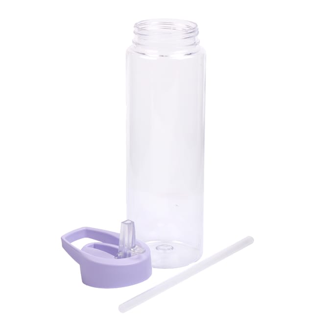 Hydrate Clear Bottle With Coloured Lid