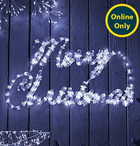 Prestige Mains Operated LED Rope Festive Sign - Merry Christmas