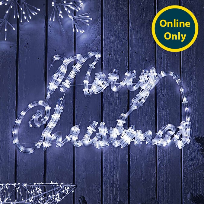 Prestige Mains Operated LED Rope Festive Sign - Merry Christmas