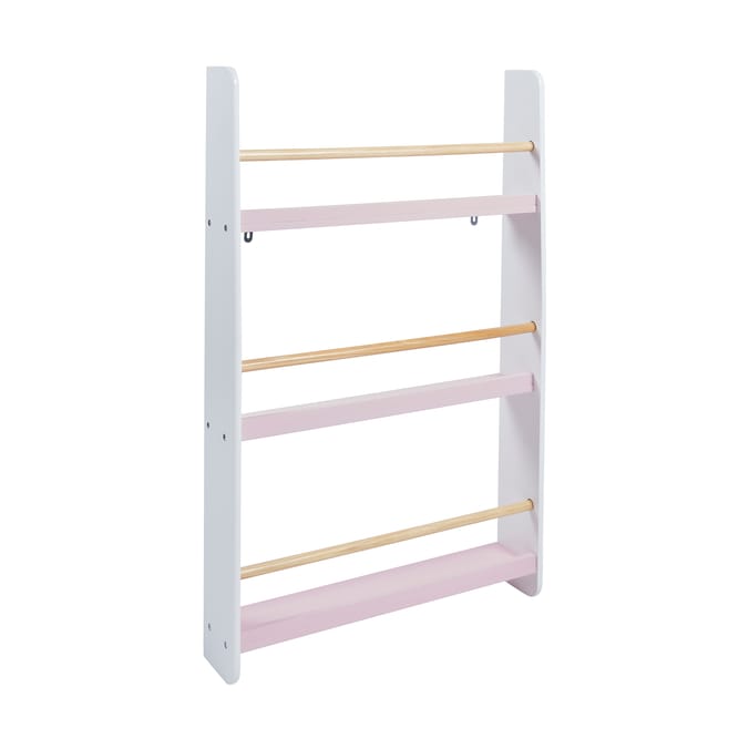 Liberty House Toys Kids Picture Book Wall Bookshelf - White & Pink