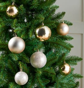 Festive Feeling Mixed Size Christmas Baubles 25 Pack - Gold