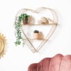 Home Collection Metal Wire Heart Shelf - Gold