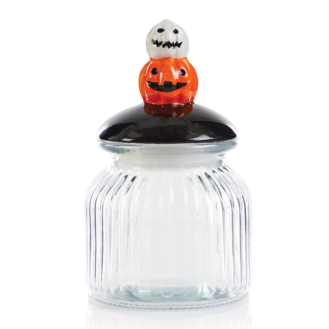 Haunted House Ceramic Lid Pumpkin Sweet Jar