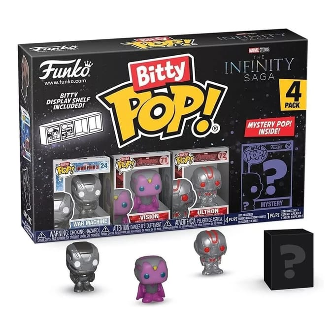 Funko Bitty Pop Marvel The Infinity Saga 4pk - War Machine, Vision, Ultron and A Surprise Mystery Mini Figure