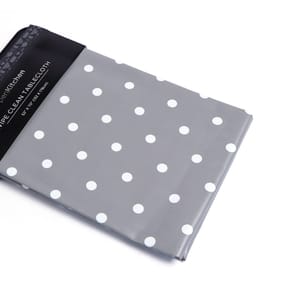 Open Kitchen Wipe Clean Tablecloth - Grey Polka Dot