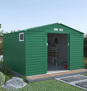 StoreMore Lotus Hypnos Apex Metal Shed 11x10.5ft - Green