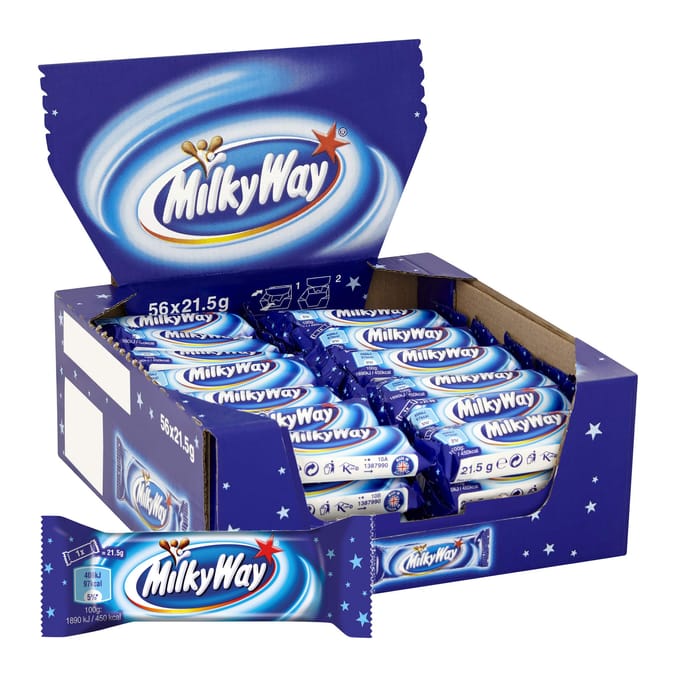 Milky Way Milk Chocolate Bar 21.5g x 56