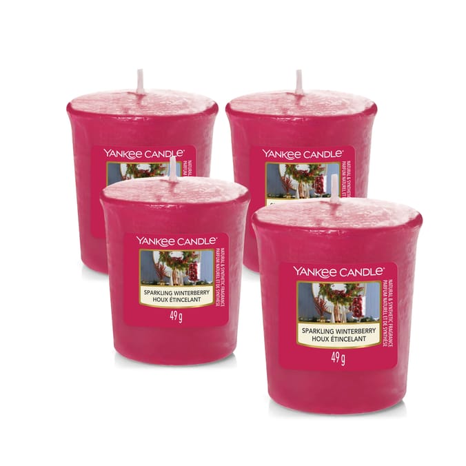 Yankee Candle Votive Candle Sparkling Winterberry x4