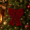 Festive Feeling Alpine Woods Velvet Hanging Christmas Bow