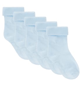 Pure Baby Socks 5 Pack - Blue 6-12 Months