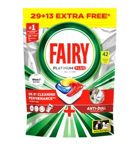 Fairy Platinum Plus All In One Dishwasher Tablets Lemon 42 Tablets